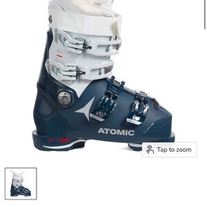 Women's Winter Ski Boots - Navy and White